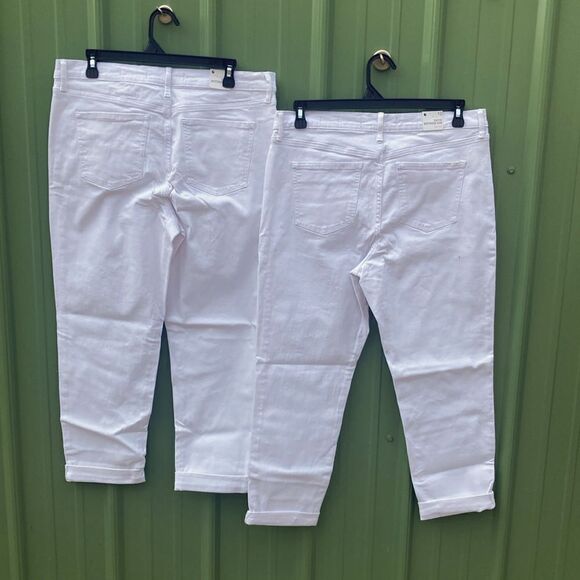 Gloria Vanderbilt White Ladies' Cuffed Boyfriend Jean Pants 2-Pack Size 12 - Picture 2 of 8